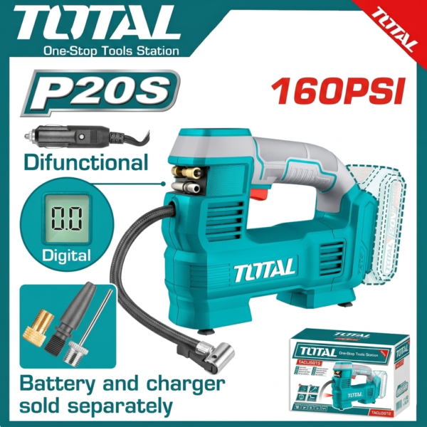 Lithium-Ion Auto Air Compressor 20V TACLI2012 | Company: Total | Origin: China