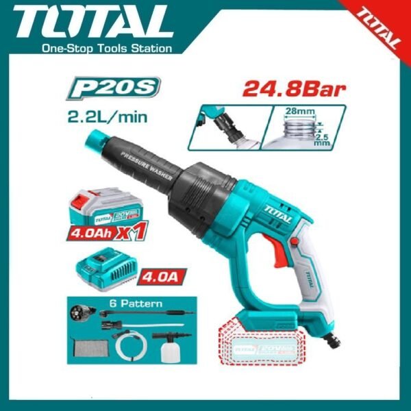 Cordless Pressure Washer 24.8Bar TPWLI20084 | Company: Total | Origin: China