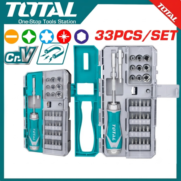 33 Pcs ratchet screwdriver set TACSD30336 | Company: Total | Origin: China