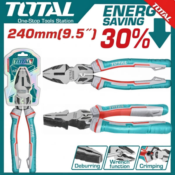 High leverage combination pliers 9.5" THT210906S | Company: Total | Origin: China