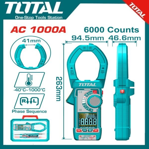 Digital AC/DC Clamp Meter 1000A TMT7610001 |  Company: Total | Origin: China