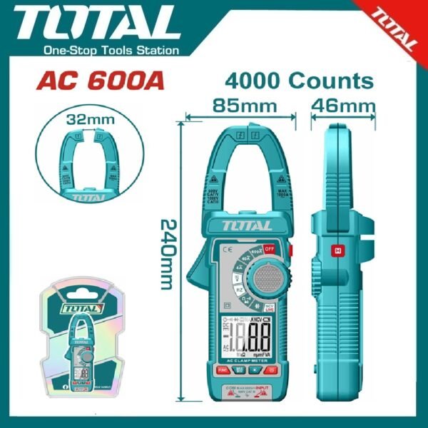 Digital AC Clamp Meter 600A TMT766001 | Company: Total | Origin: China