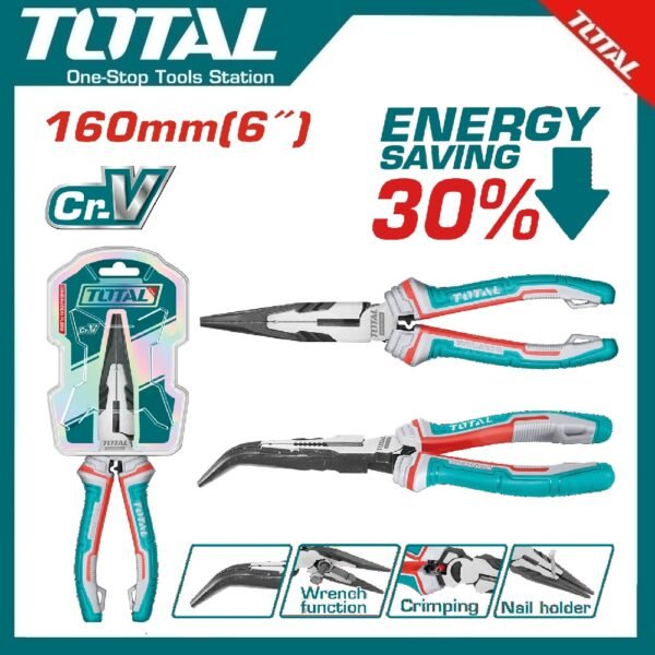 High Leverage Bent Nose Pliers 8" THT24616S | Company: Total | Origin: China