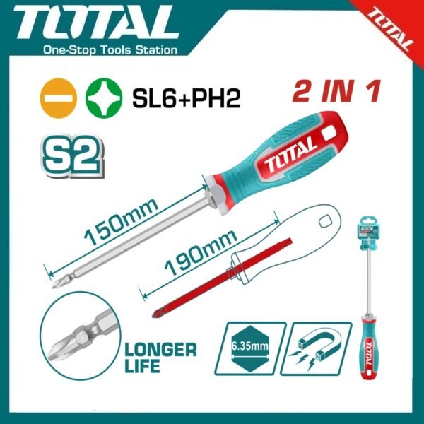 2 In 1 Screwdriver Set THT250266 | Company: Total | Origin: China