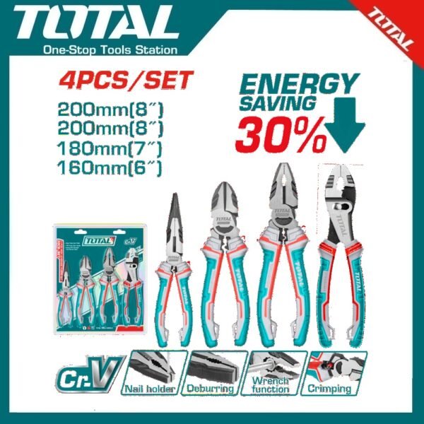 4Pcs Pliers Set THT2K0488 | Company: Total | Origin: China