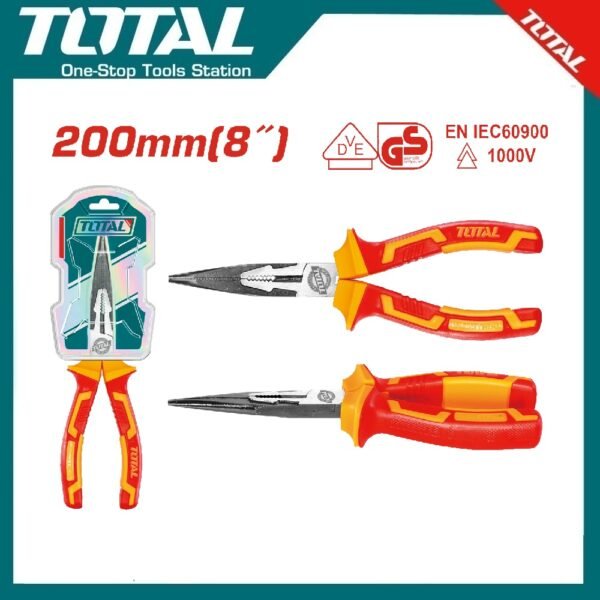 Insulated Long Nose Pliers 8" THTIP2381 | Company: Total | Origin: China