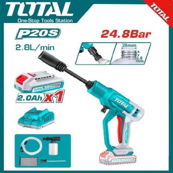 Cordless Pressure Washer 24.8Bar TPWLI20362 | Company: Total | Origin: China