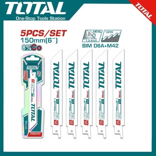 Reciprocating Saw Blades For Metal 6" TRSB922EF | Company: Total | Origin: China