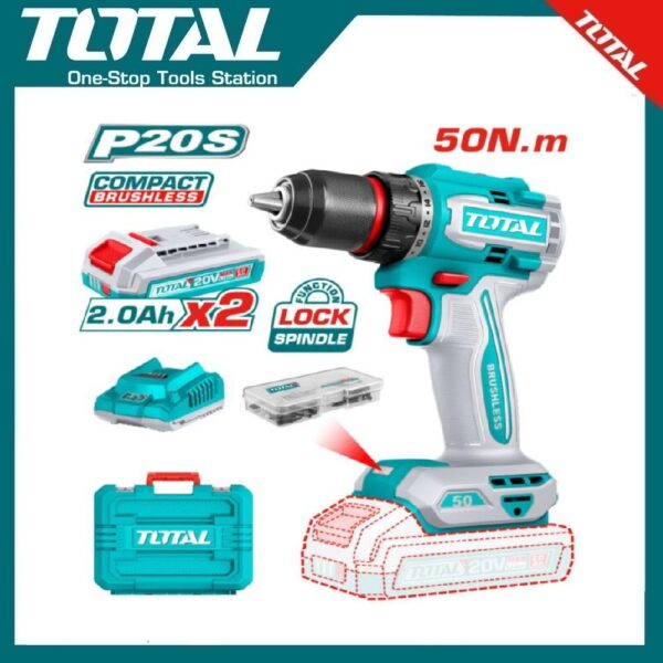 Compact Brushless Cordless Drill 50Nm TDLI205062 | Company: Total | Origin: China