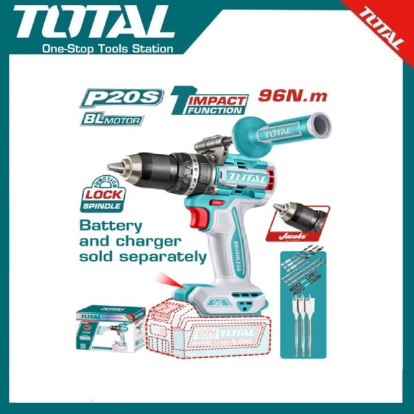 Compact Brushless Cordless Impact Drill 96Nm TIDLI209685 | Company: Total | Origin: China
