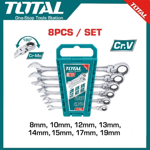 8 Pcs flexible ratchet spanner set THT102RK586 | Company: Total | Origin: China