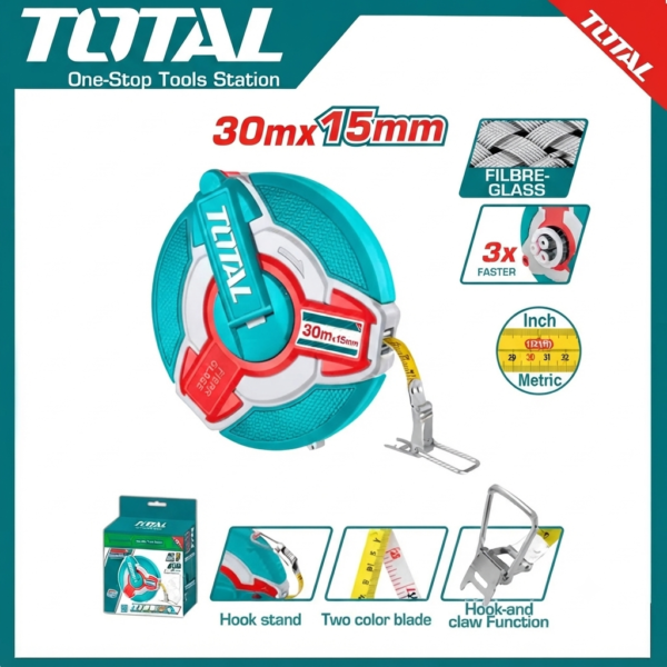 Fibreglass measuring tape TMTF18306 | Company: Total | Origin: China