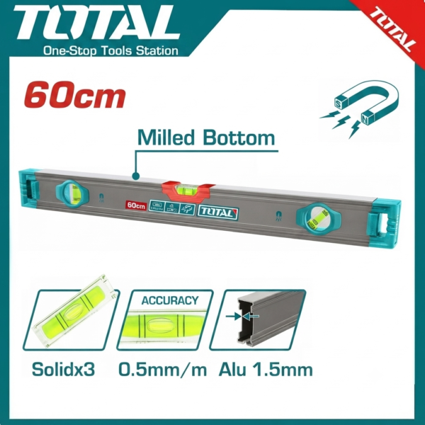 Spirit level with powerful magnets TMT26028M | Company: Total | Origin: China