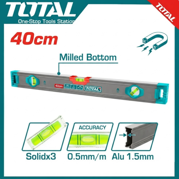 Spirit level with powerful magnets TMT24028M | Company: Total | Origin: China