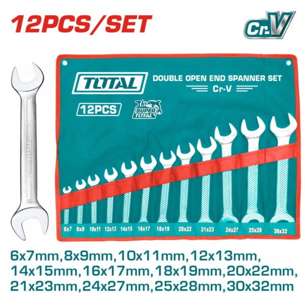 12 Pcs double open end spanner set THT1023121 | Company: Total | Origin: China