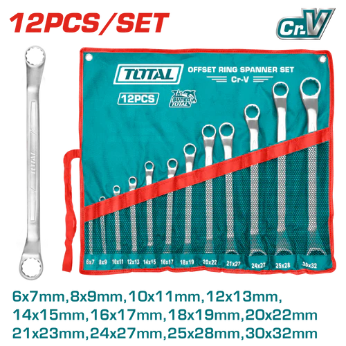 12 Pcs offset ring spanner set THT1024121 | Company: Total | Origin: China