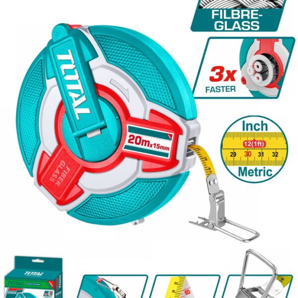 Fibreglass measuring tape TMTF18206 | Company: Total | Origin: China